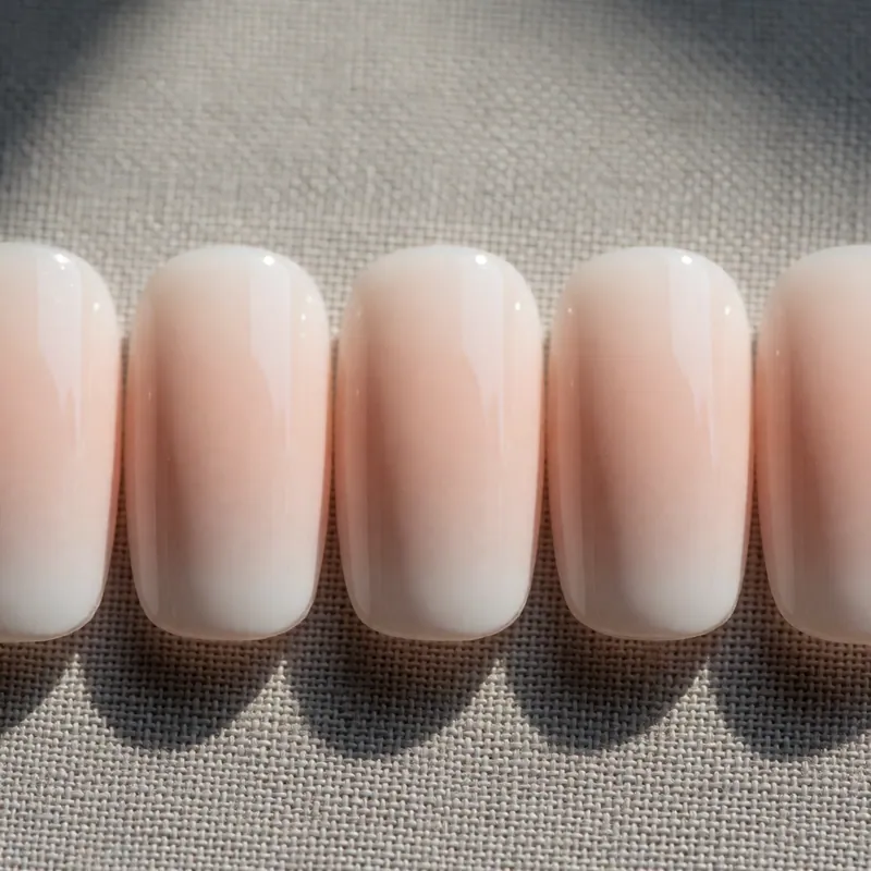 Ombre finish, painted on loose tips