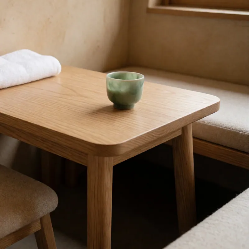 The low table in the corner