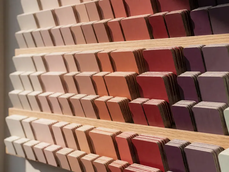 The swatch rack, which is where most appointments actually start